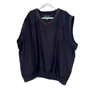 Vintage Brown Stone Hill Golf Windbreaker Polyester Design Vest Men’s Size XXL!